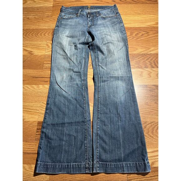 Vintage Y2K 7 For All Mankind Low Rise Dojo Flared Jeans - Picture 1 of 6